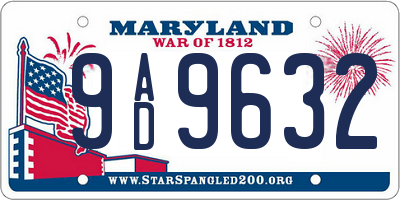 MD license plate 9AD9632