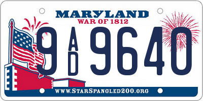 MD license plate 9AD9640