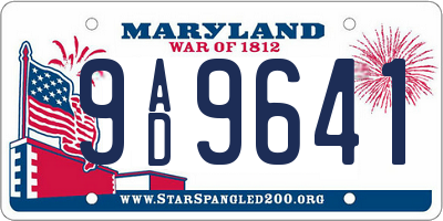 MD license plate 9AD9641