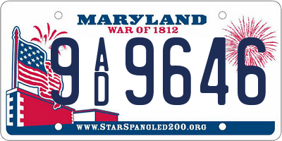 MD license plate 9AD9646