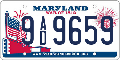 MD license plate 9AD9659