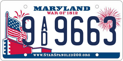 MD license plate 9AD9663