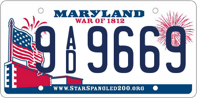 MD license plate 9AD9669