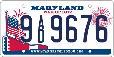 MD license plate 9AD9676