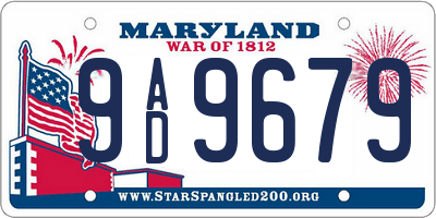 MD license plate 9AD9679