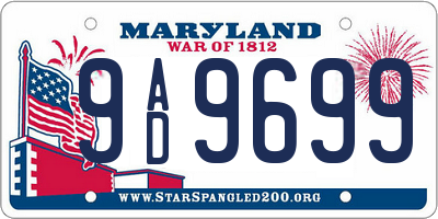 MD license plate 9AD9699