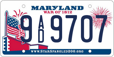 MD license plate 9AD9707