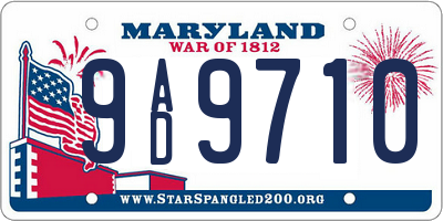 MD license plate 9AD9710