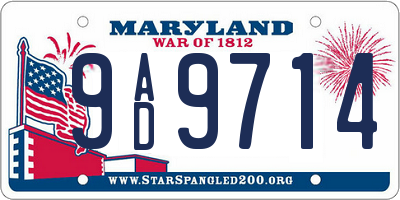 MD license plate 9AD9714