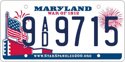 MD license plate 9AD9715