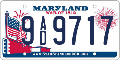 MD license plate 9AD9717