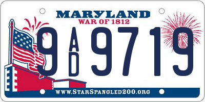 MD license plate 9AD9719