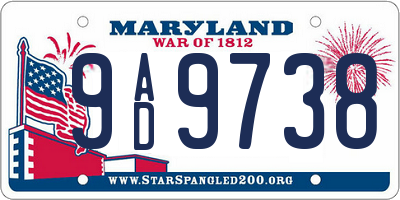 MD license plate 9AD9738