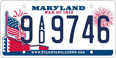 MD license plate 9AD9746