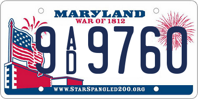 MD license plate 9AD9760