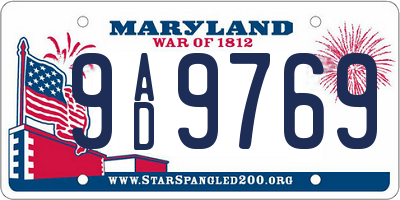 MD license plate 9AD9769