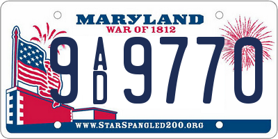 MD license plate 9AD9770