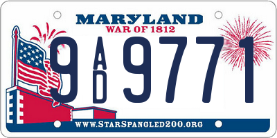 MD license plate 9AD9771