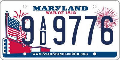MD license plate 9AD9776