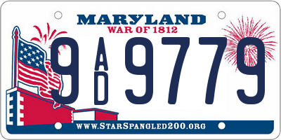MD license plate 9AD9779