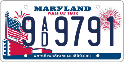 MD license plate 9AD9791