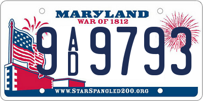 MD license plate 9AD9793