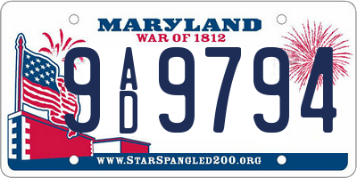 MD license plate 9AD9794