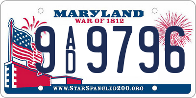 MD license plate 9AD9796