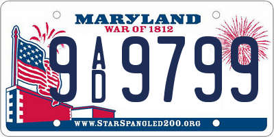 MD license plate 9AD9799