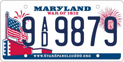 MD license plate 9AD9879