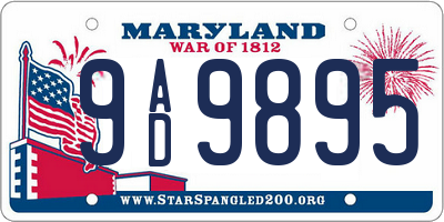 MD license plate 9AD9895