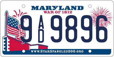 MD license plate 9AD9896