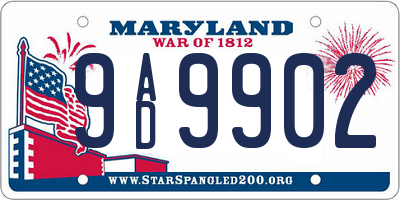 MD license plate 9AD9902