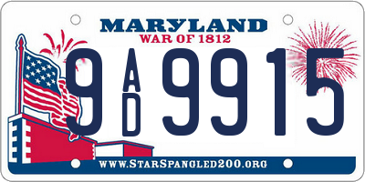 MD license plate 9AD9915