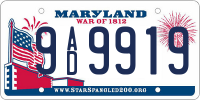 MD license plate 9AD9919
