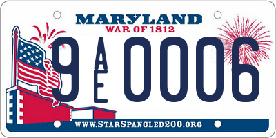 MD license plate 9AE0006