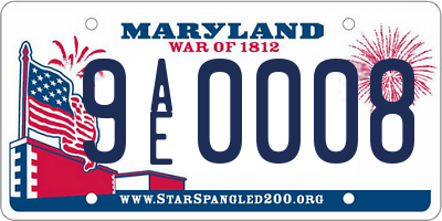 MD license plate 9AE0008