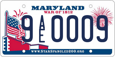 MD license plate 9AE0009