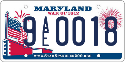 MD license plate 9AE0018