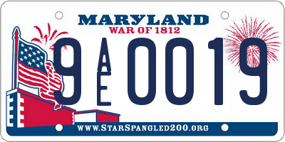 MD license plate 9AE0019