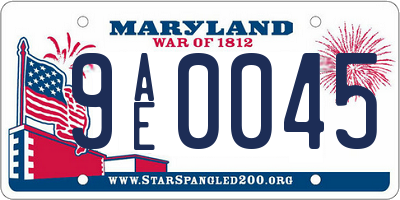 MD license plate 9AE0045