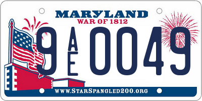 MD license plate 9AE0049
