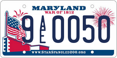 MD license plate 9AE0050