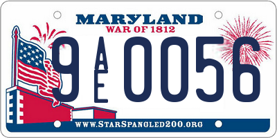 MD license plate 9AE0056
