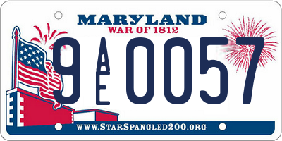 MD license plate 9AE0057