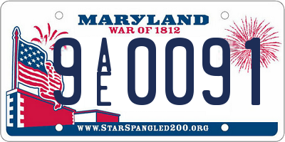 MD license plate 9AE0091