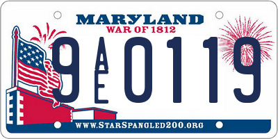 MD license plate 9AE0119