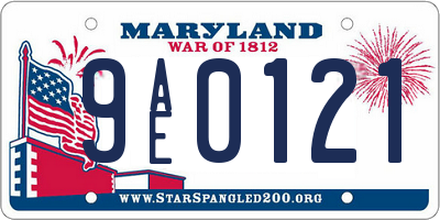 MD license plate 9AE0121