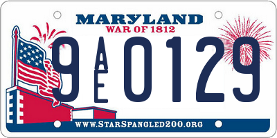 MD license plate 9AE0129