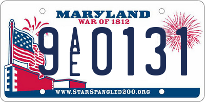 MD license plate 9AE0131